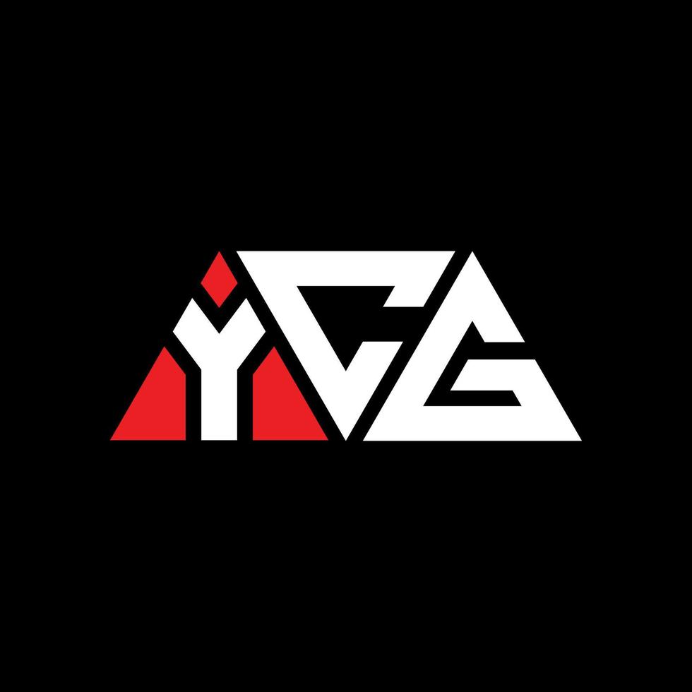 YCG triangle letter logo design with triangle shape. YCG triangle logo design monogram. YCG triangle vector logo template with red color. YCG triangular logo Simple, Elegant, and Luxurious Logo. YCG