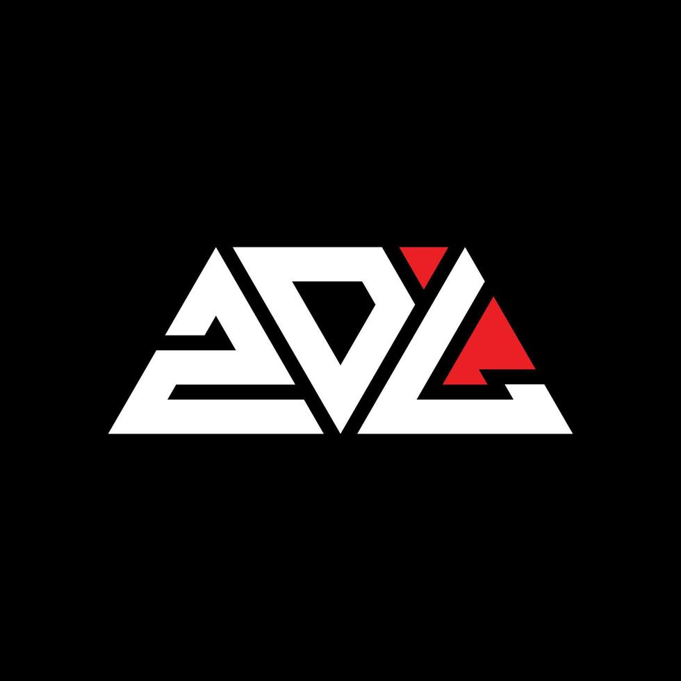 ZDL triangle letter logo design with triangle shape. ZDL triangle logo design monogram. ZDL triangle vector logo template with red color. ZDL triangular logo Simple, Elegant, and Luxurious Logo. ZDL