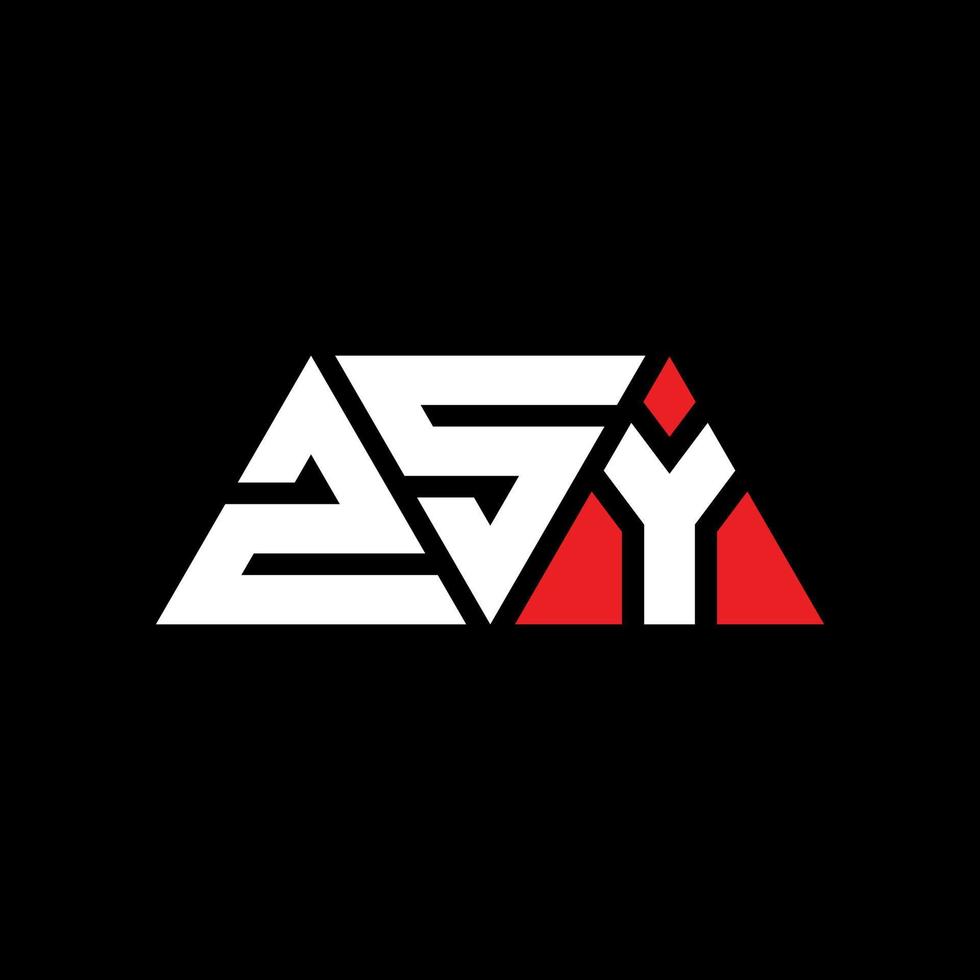 Diseño de logotipo de letra de triángulo zsy con forma de triángulo. monograma de diseño de logotipo de triángulo zsy. plantilla de logotipo de vector de triángulo zsy con color rojo. logotipo triangular zsy logotipo simple, elegante y lujoso. zsy