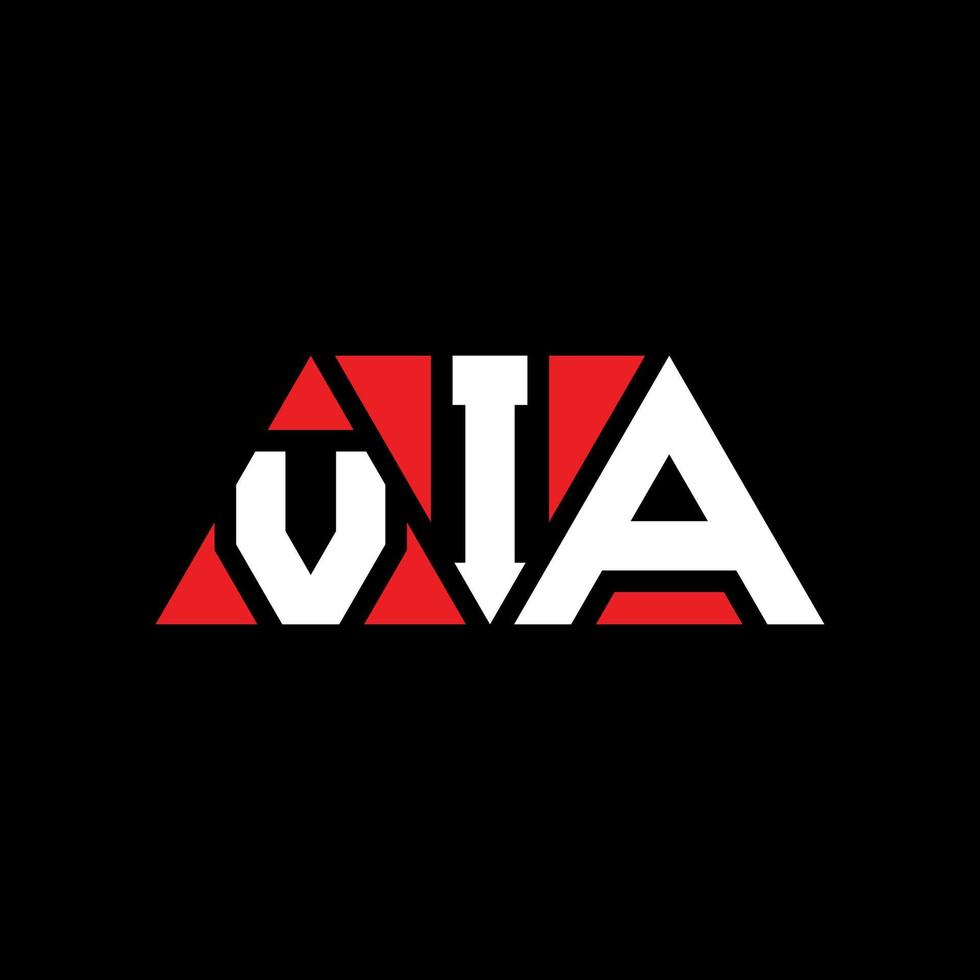 VIA triangle letter logo design with triangle shape. VIA triangle logo design monogram. VIA triangle vector logo template with red color. VIA triangular logo Simple, Elegant, and Luxurious Logo. VIA