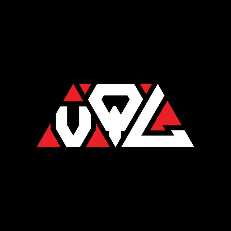 Diseño de logotipo de letra triangular vql con forma de triángulo. monograma de diseño del logotipo del triángulo vql. plantilla de logotipo de vector de triángulo vql con color rojo. logotipo triangular vql logotipo simple, elegante y lujoso. vql