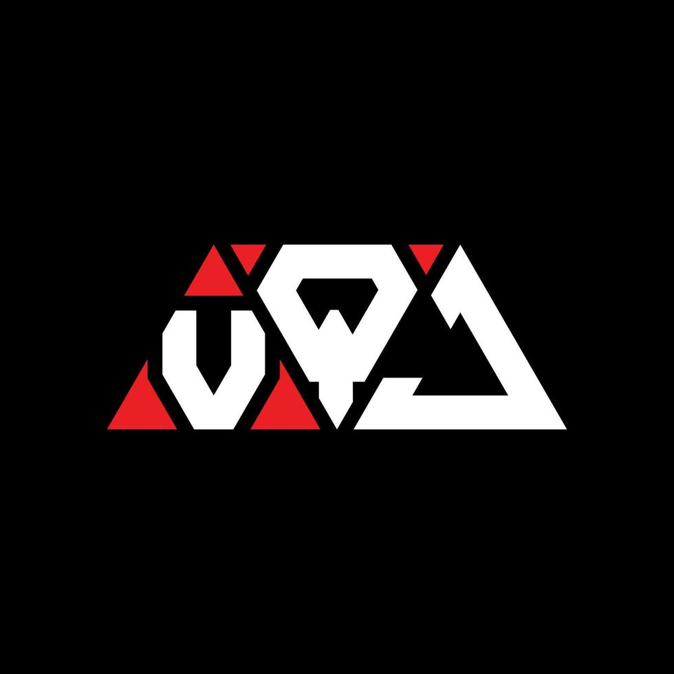 VQJ triangle letter logo design with triangle shape. VQJ triangle logo design monogram. VQJ triangle vector logo template with red color. VQJ triangular logo Simple, Elegant, and Luxurious Logo. VQJ