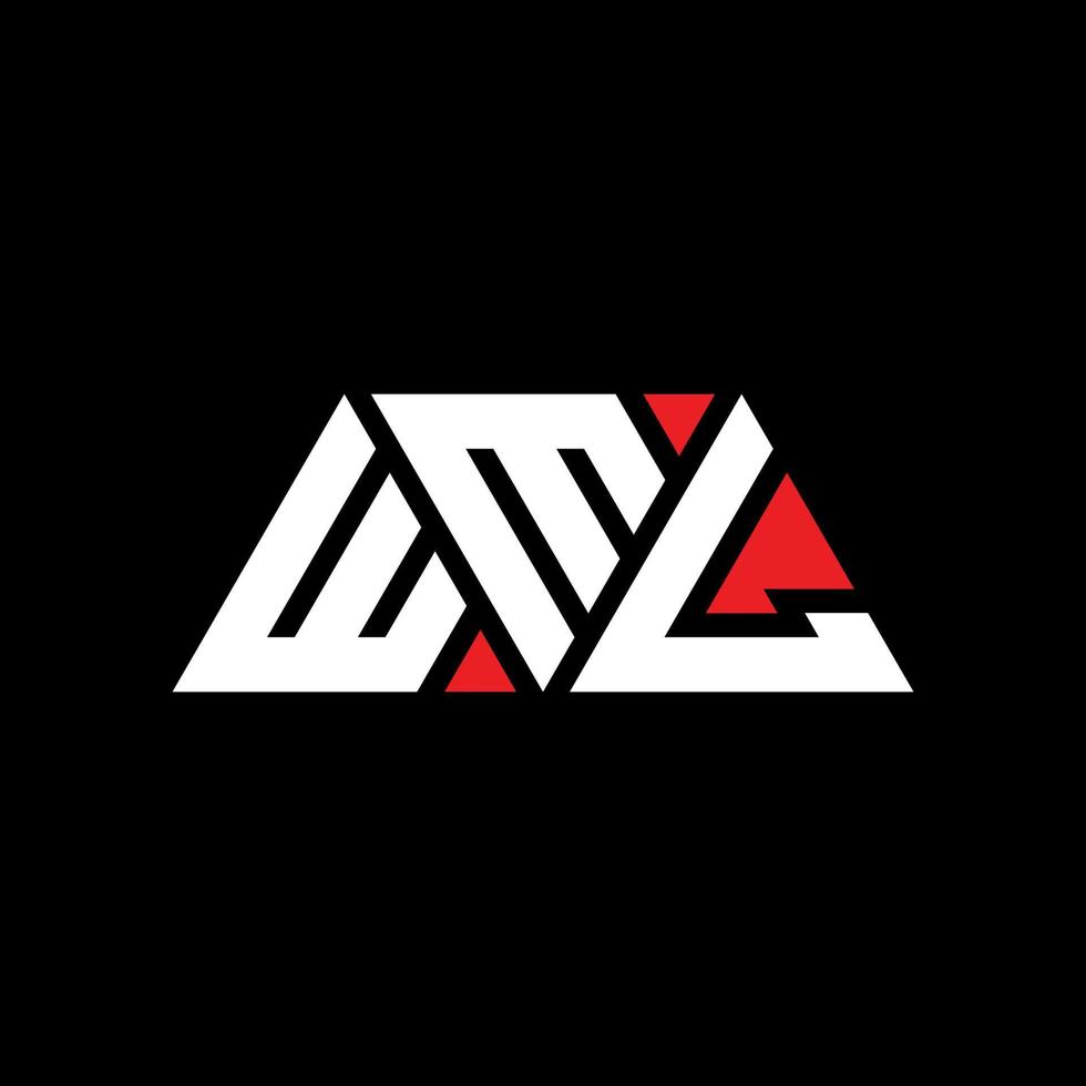 diseño de logotipo de letra triangular wml con forma de triángulo. monograma de diseño de logotipo de triángulo wml. plantilla de logotipo de vector de triángulo wml con color rojo. logotipo triangular wml logotipo simple, elegante y lujoso. wml