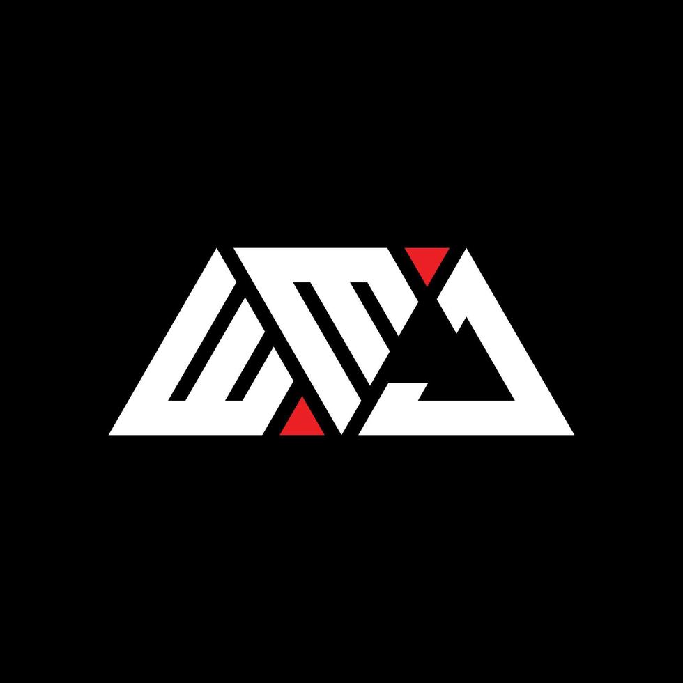 diseño de logotipo de letra triangular wmj con forma de triángulo. monograma de diseño del logotipo del triángulo wmj. plantilla de logotipo de vector de triángulo wmj con color rojo. logotipo triangular wmj logotipo simple, elegante y lujoso. wmj