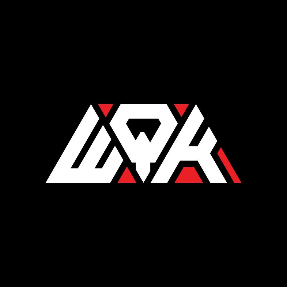 diseño de logotipo de letra triangular wqk con forma de triángulo. monograma de diseño de logotipo de triángulo wqk. plantilla de logotipo de vector de triángulo wqk con color rojo. logotipo triangular wqk logotipo simple, elegante y lujoso. wqk