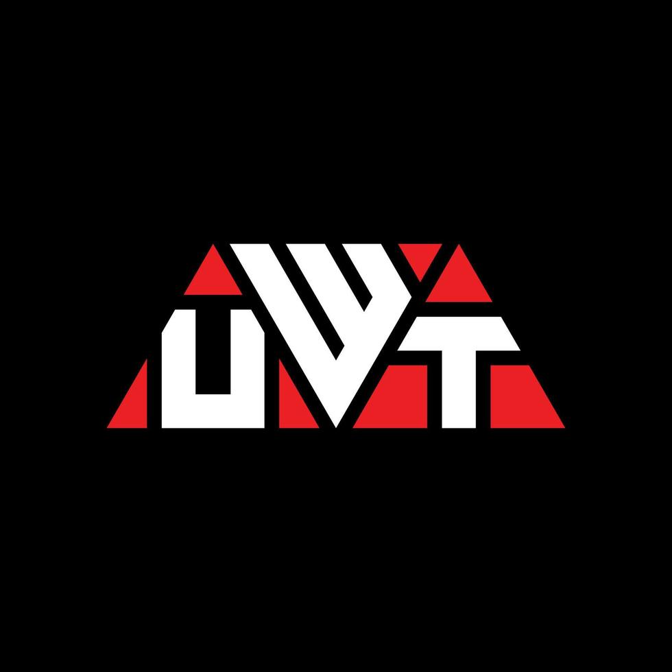 diseño de logotipo de letra triangular uwt con forma de triángulo. monograma de diseño de logotipo de triángulo uwt. plantilla de logotipo de vector de triángulo uwt con color rojo. logotipo triangular uwt logotipo simple, elegante y lujoso. uwt