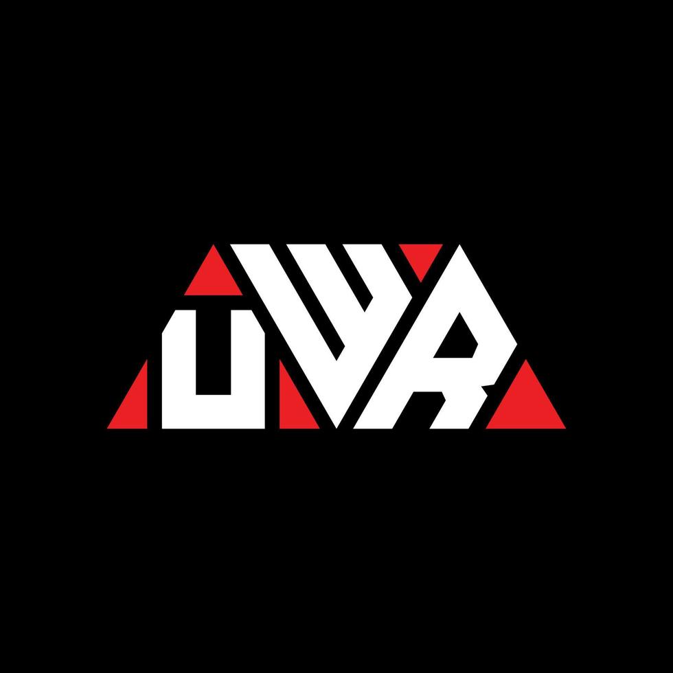 Diseño de logotipo de letra triangular uwr con forma de triángulo. monograma de diseño del logotipo del triángulo uwr. plantilla de logotipo de vector de triángulo uwr con color rojo. logotipo triangular uwr logotipo simple, elegante y lujoso. uwr