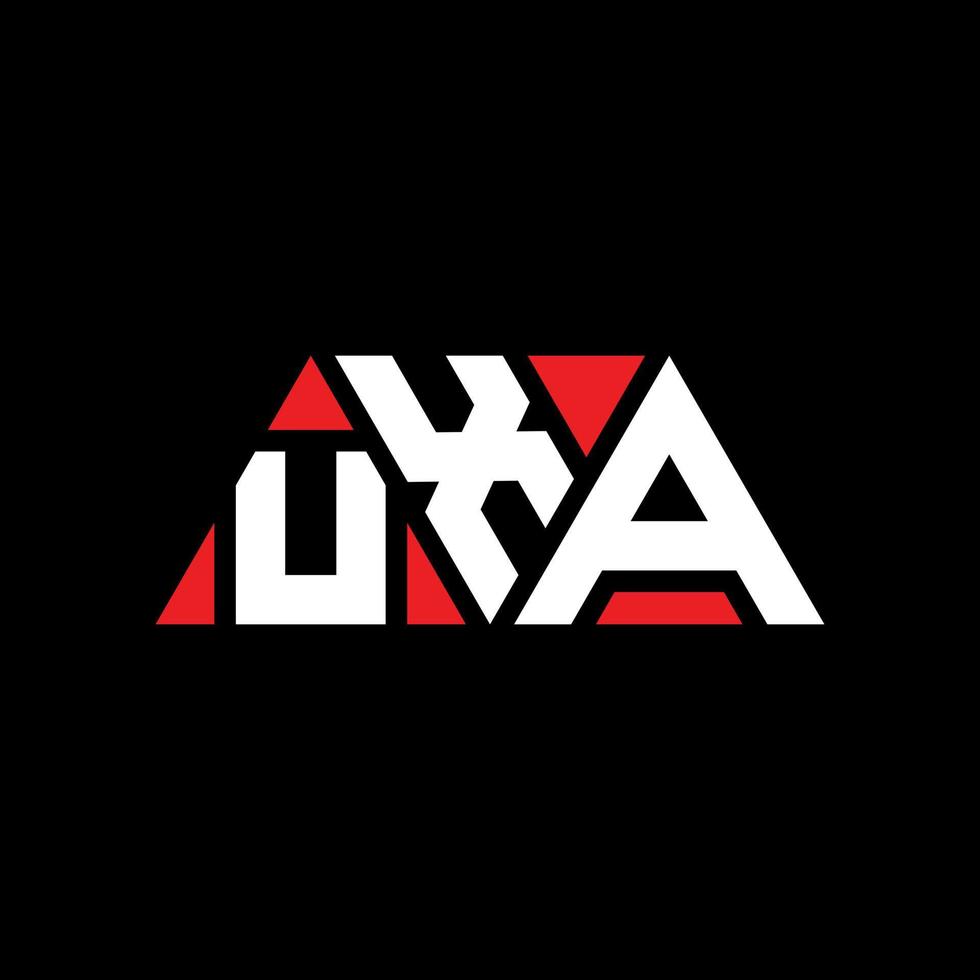 UXA triangle letter logo design with triangle shape. UXA triangle logo design monogram. UXA triangle vector logo template with red color. UXA triangular logo Simple, Elegant, and Luxurious Logo. UXA