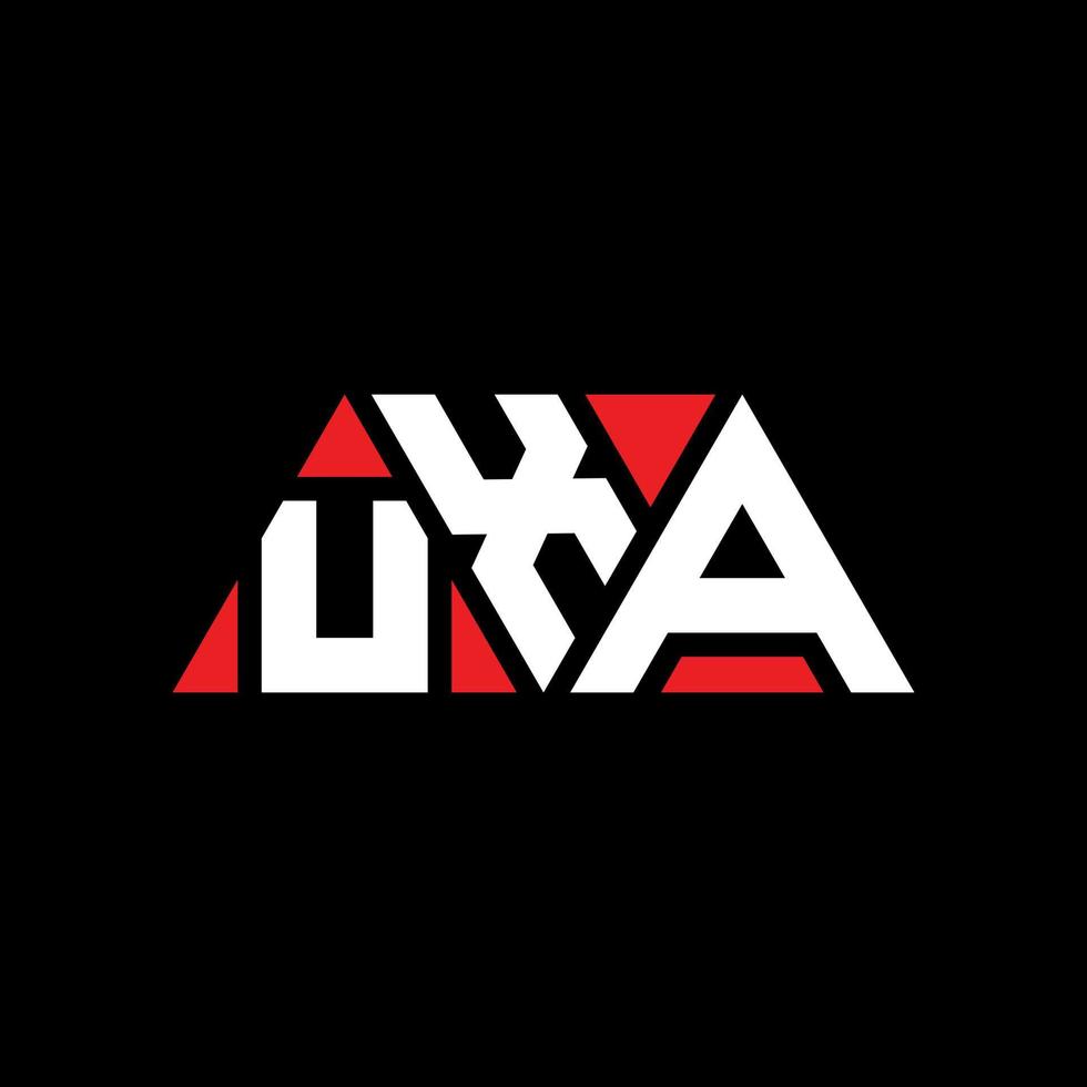 diseño de logotipo de letra triangular uxa con forma de triángulo. monograma de diseño del logotipo del triángulo uxa. plantilla de logotipo de vector de triángulo uxa con color rojo. logotipo triangular uxa logotipo simple, elegante y lujoso. uxa