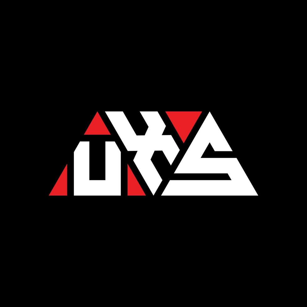 UXS triangle letter logo design with triangle shape. UXS triangle logo design monogram. UXS triangle vector logo template with red color. UXS triangular logo Simple, Elegant, and Luxurious Logo. UXS