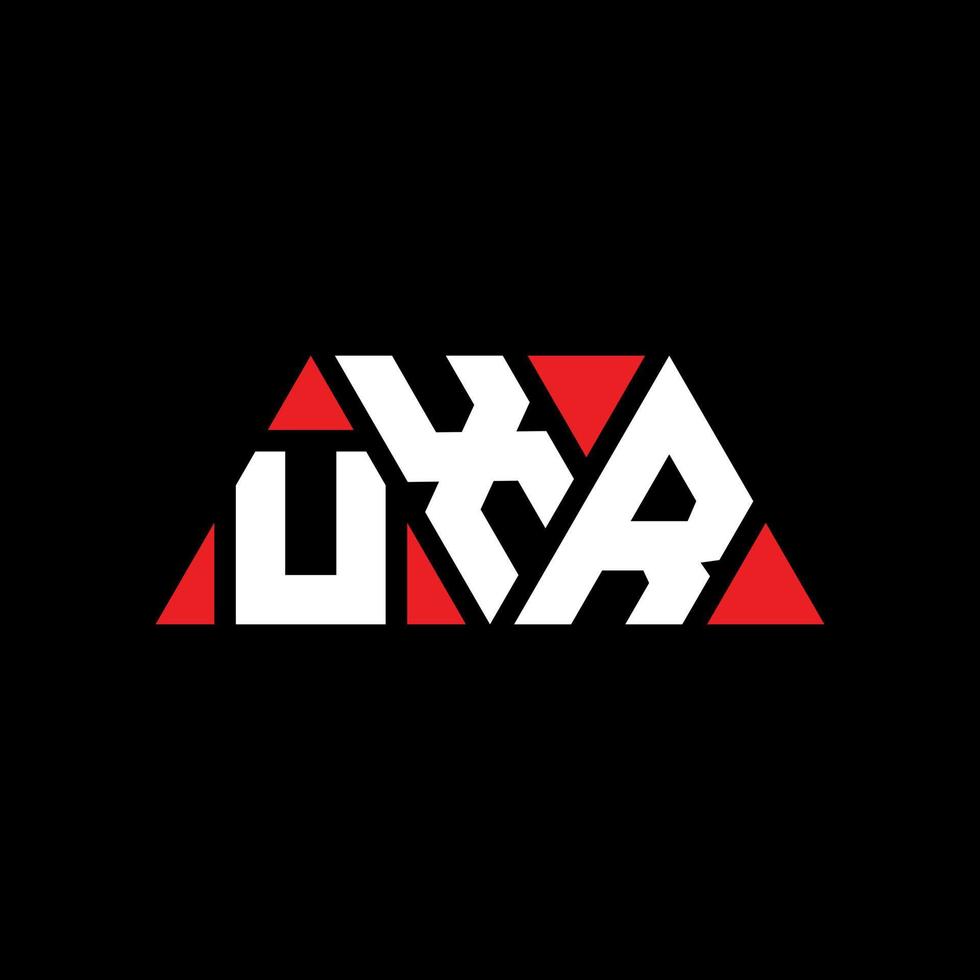 Diseño de logotipo de letra triangular uxr con forma de triángulo. monograma de diseño del logotipo del triángulo uxr. Plantilla de logotipo de vector de triángulo uxr con color rojo. logotipo triangular uxr logotipo simple, elegante y lujoso. uxr