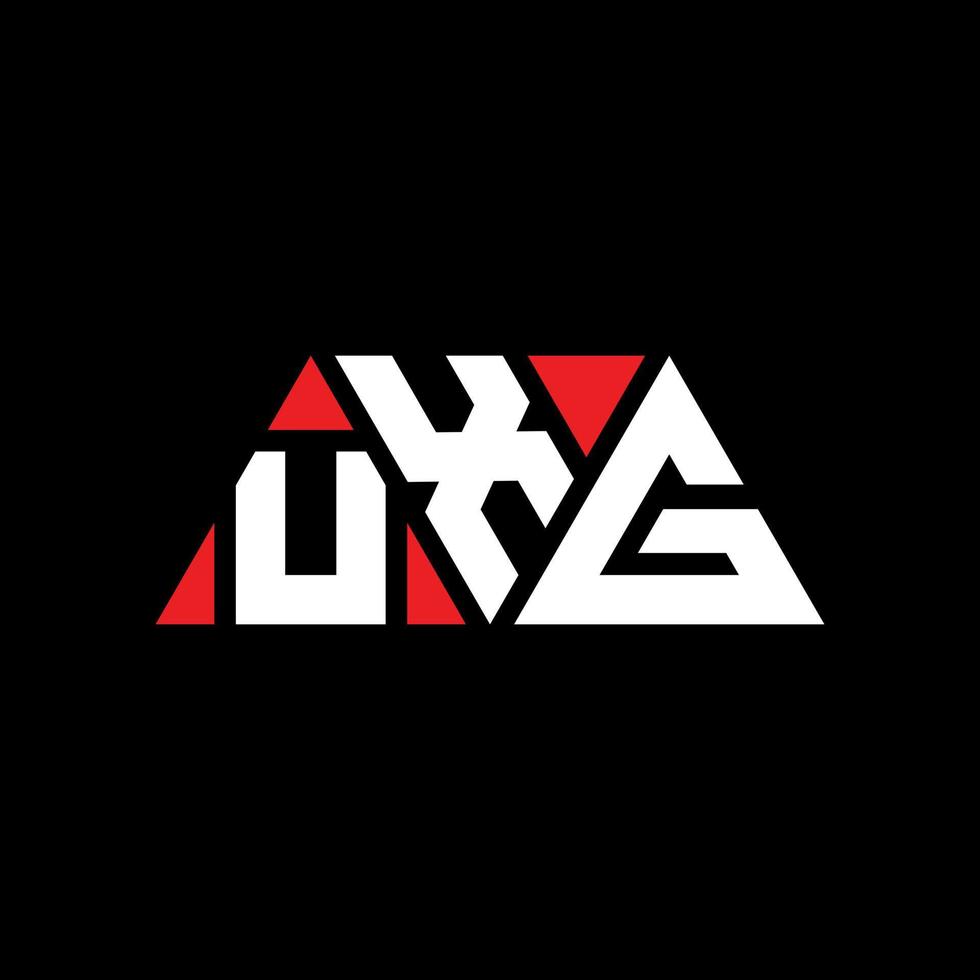 UXG triangle letter logo design with triangle shape. UXG triangle logo design monogram. UXG triangle vector logo template with red color. UXG triangular logo Simple, Elegant, and Luxurious Logo. UXG