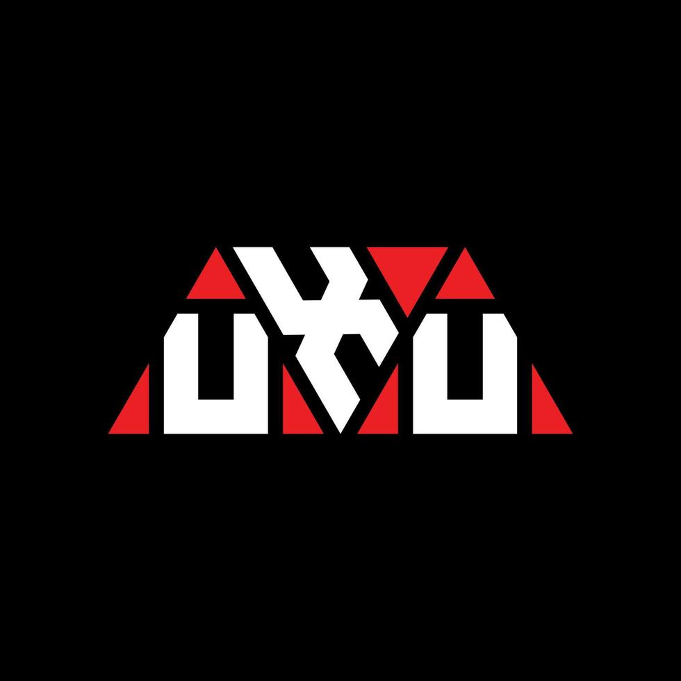 UXU triangle letter logo design with triangle shape. UXU triangle logo design monogram. UXU triangle vector logo template with red color. UXU triangular logo Simple, Elegant, and Luxurious Logo. UXU