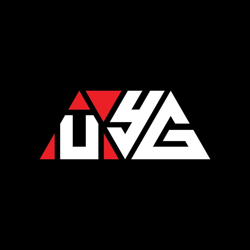 uyg diseño de logotipo de letra triangular con forma de triángulo. monograma de diseño del logotipo del triángulo uyg. plantilla de logotipo de vector de triángulo uyg con color rojo. logotipo triangular uyg logotipo simple, elegante y lujoso. uyg