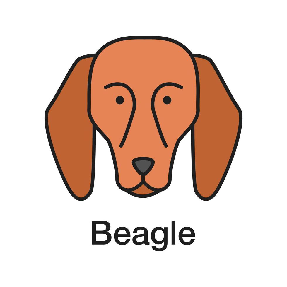 icono de color beagle. raza de perro sabueso. ilustración vectorial aislada vector