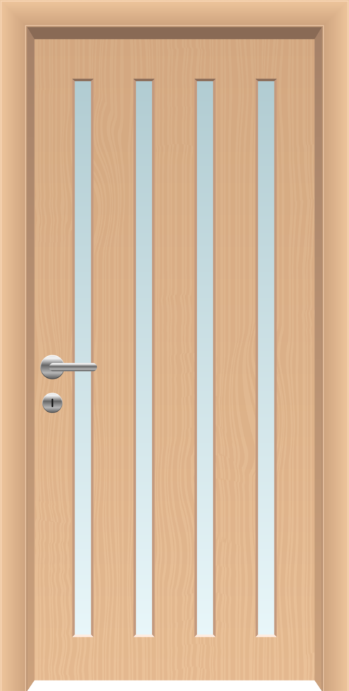 illustration de conception de clipart de porte en bois réaliste png