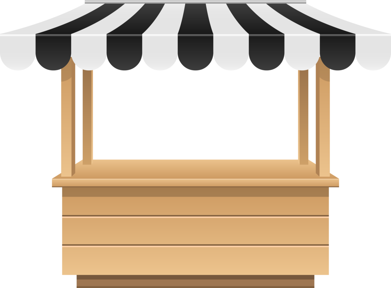 Empty market stall clipart design illustration png