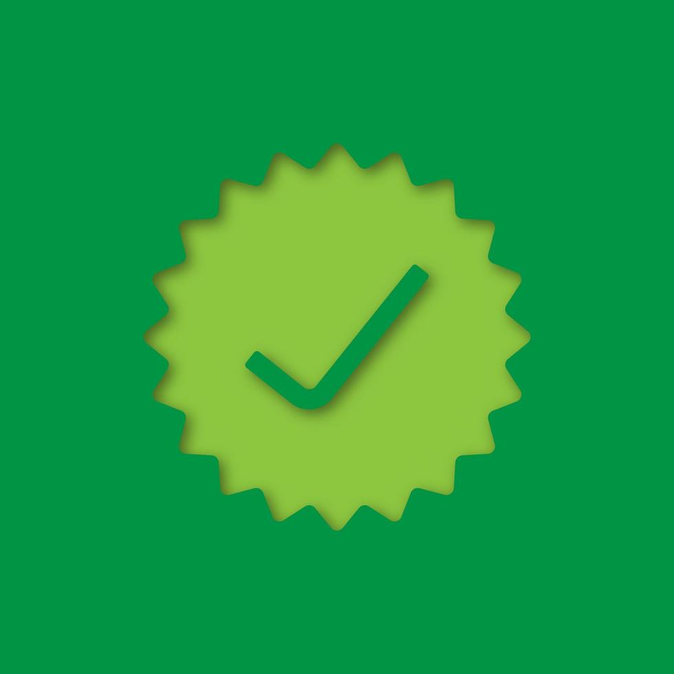 Check mark paper cut out icon. Tick mark. Vector silhouette isolated illustration