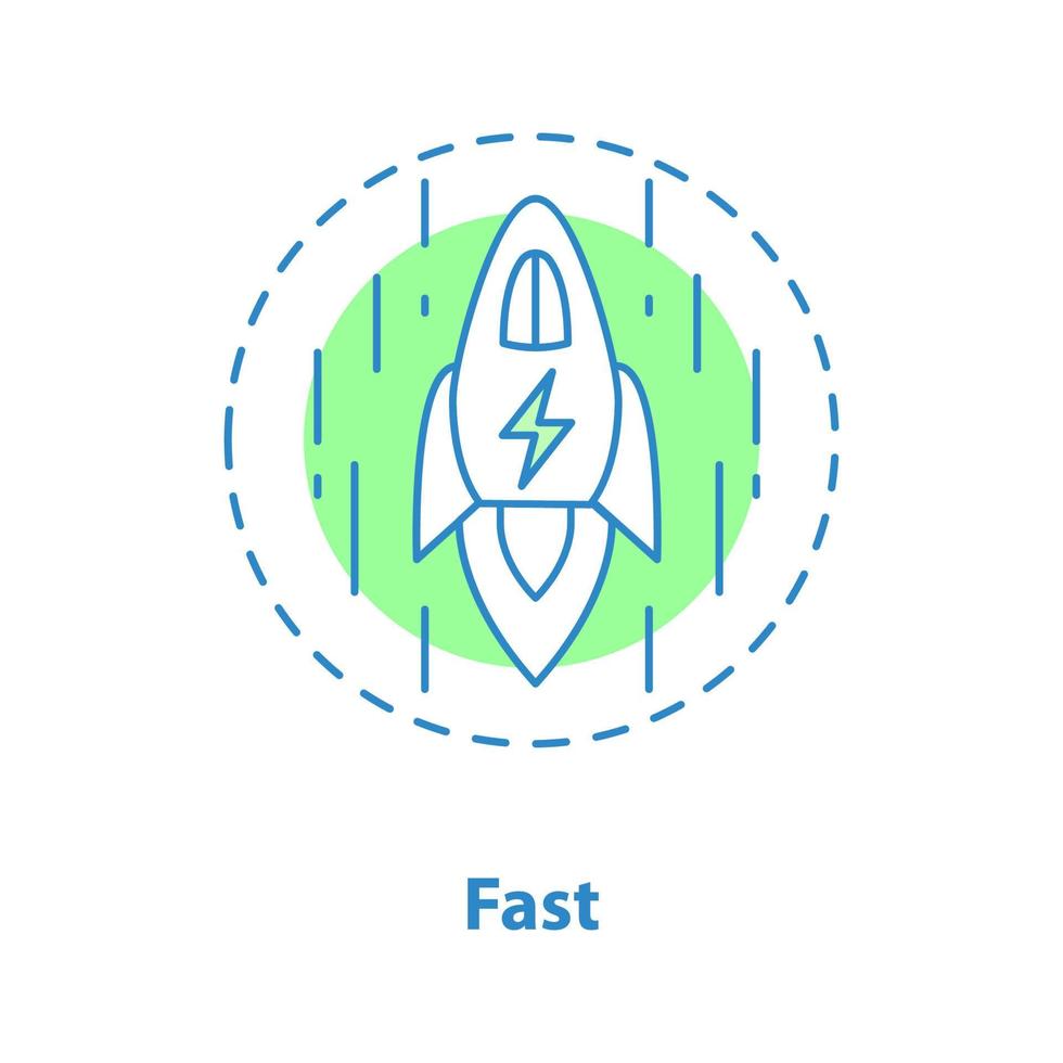 Fast speed concept icon. Startup idea thin line illustration. Vector isolated outline drawing