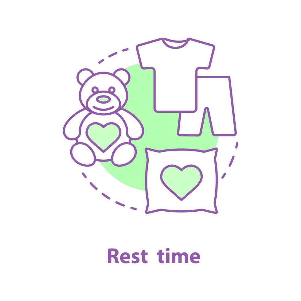 Bedtime concept icon. Sleeping idea thin line illustration. Rest time. Vector isolated outline drawing