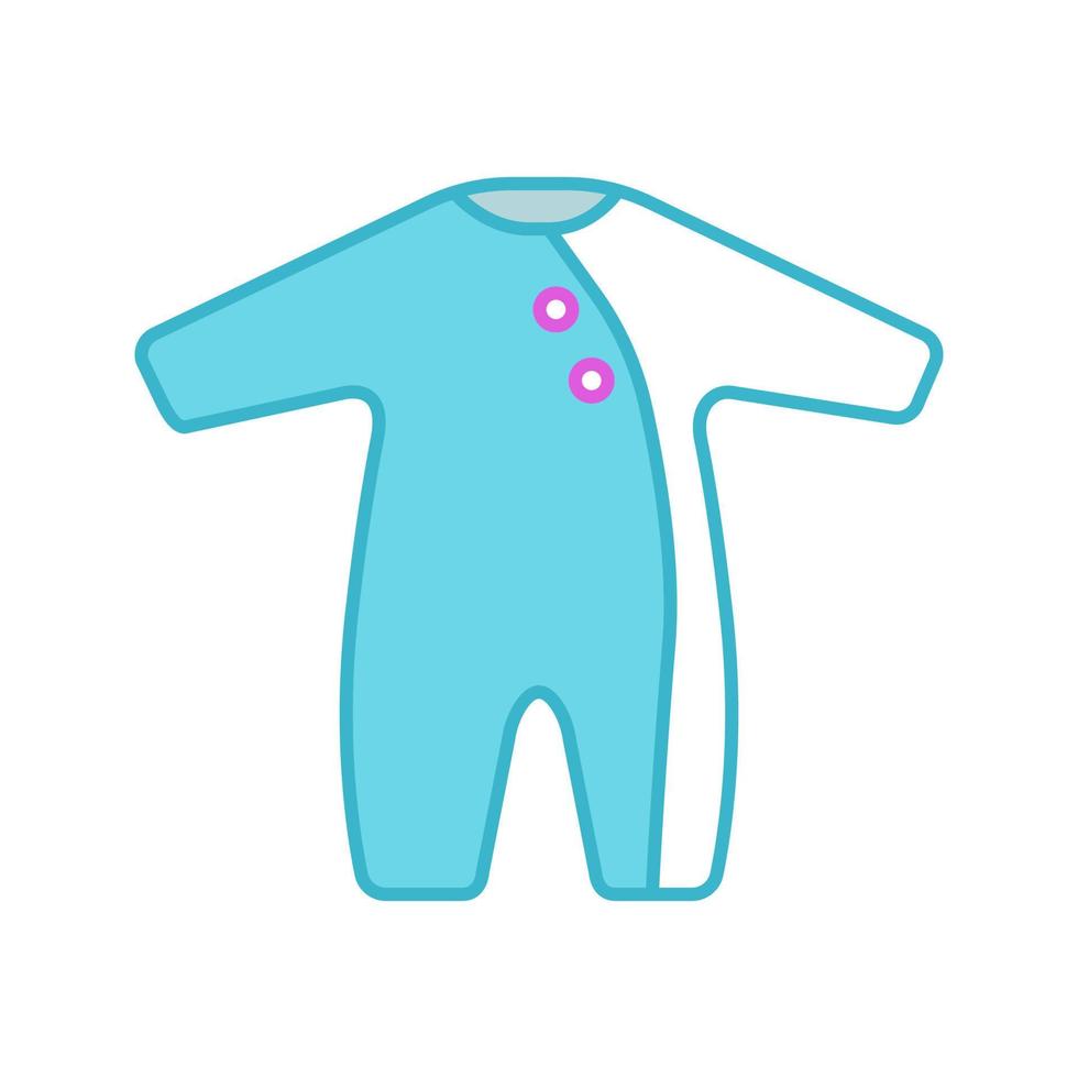 icono de color de mameluco de bebé. overoles para bebe recien nacido. ilustración vectorial aislada vector