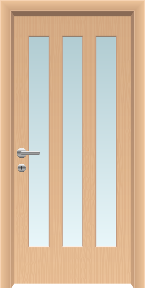 Realistic wooden door clipart design illustration png