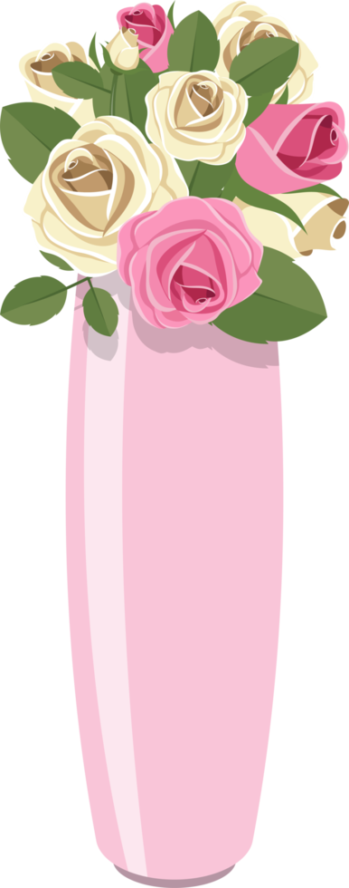 Vase with flower clipart design illustration png