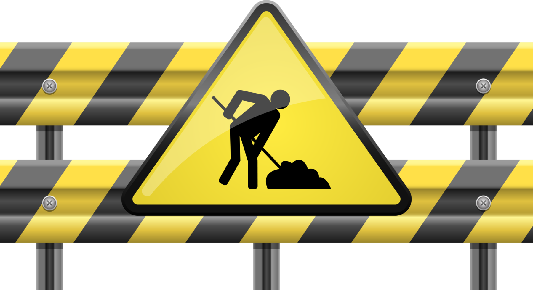 Under construction zone clipart design illustration png