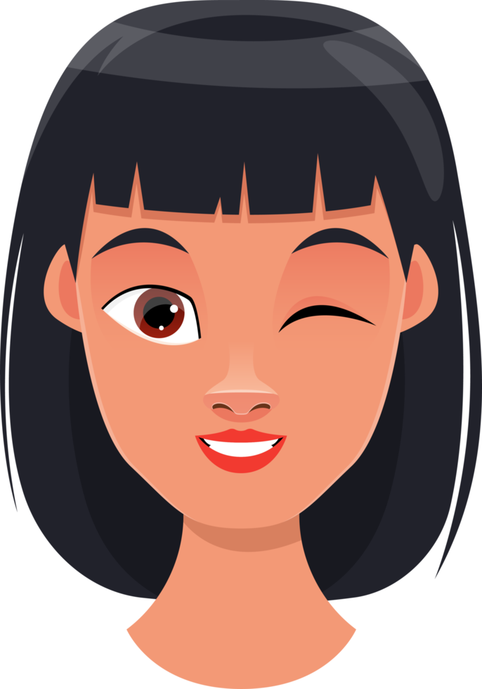 Woman face expression clipart design illustration png