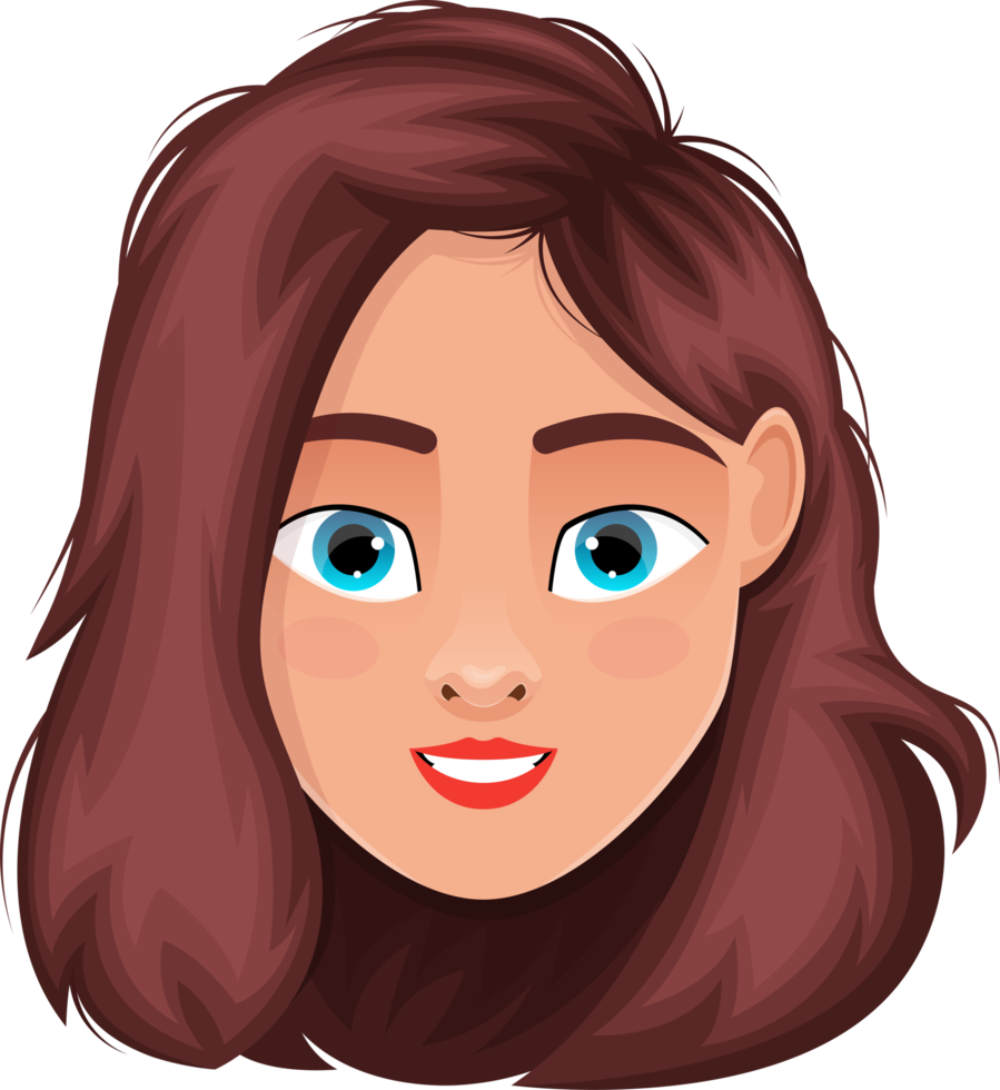 Woman face clipart design illustration png