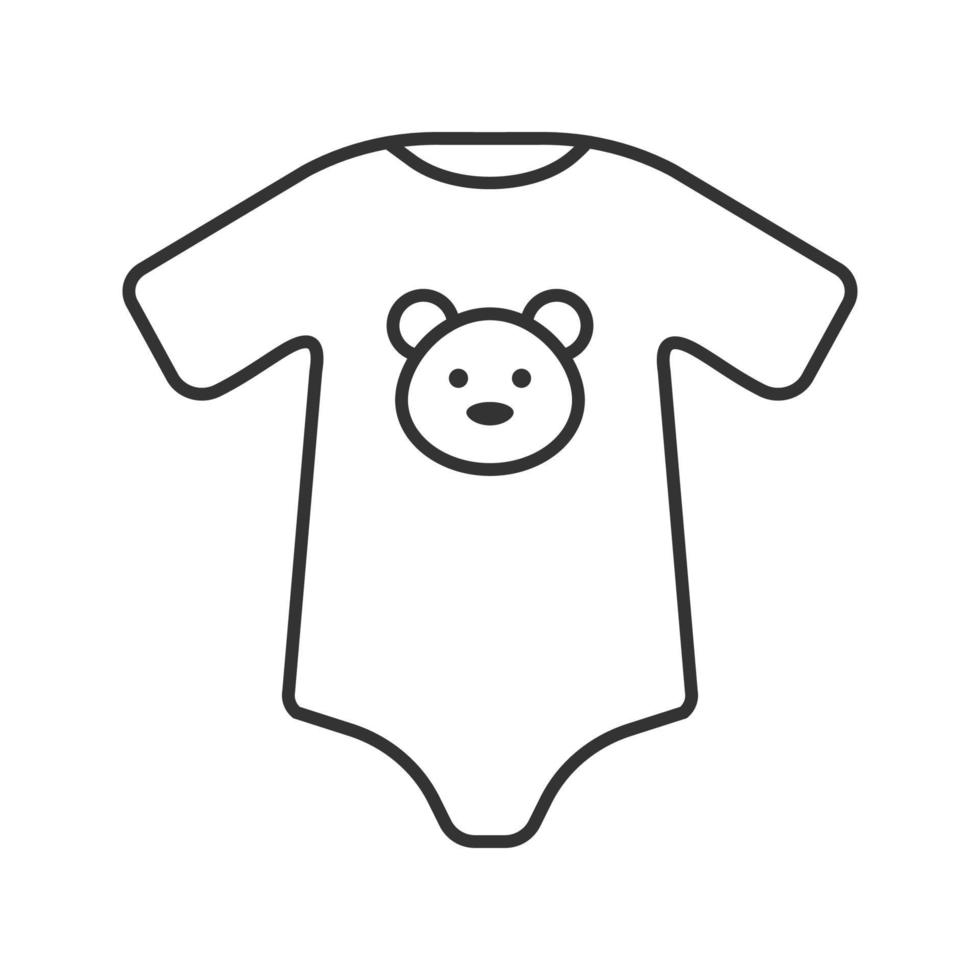 Baby bodysuit linear icon. Thin line illustration. Newborn baby clothes. Contour symbol. Vector isolated outline drawing