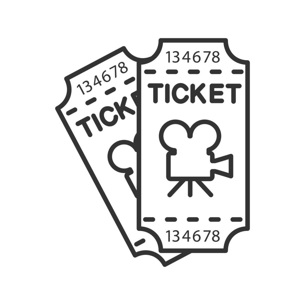 Cinema tickets linear icon. Thin line illustration. Contour symbol. Vector isolated outline drawing