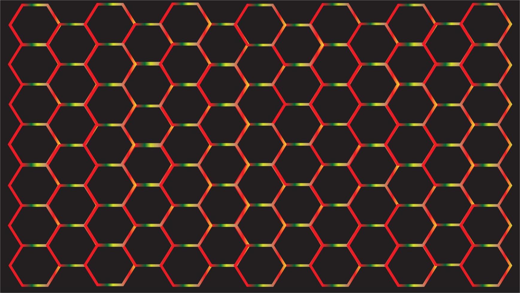 Seamless hexagon pattern raibow background black.fogradient rainbow colors and place for your text isolated on black background vector