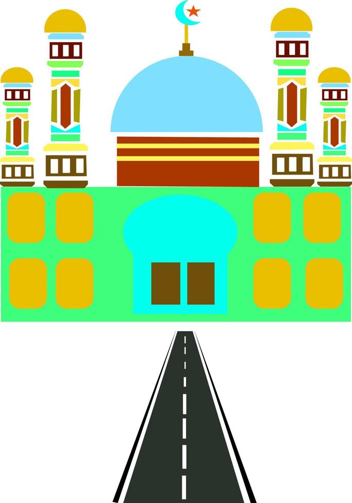 Mosque with the concept of eid al adha.For eid adha background with Creative Mosque vector