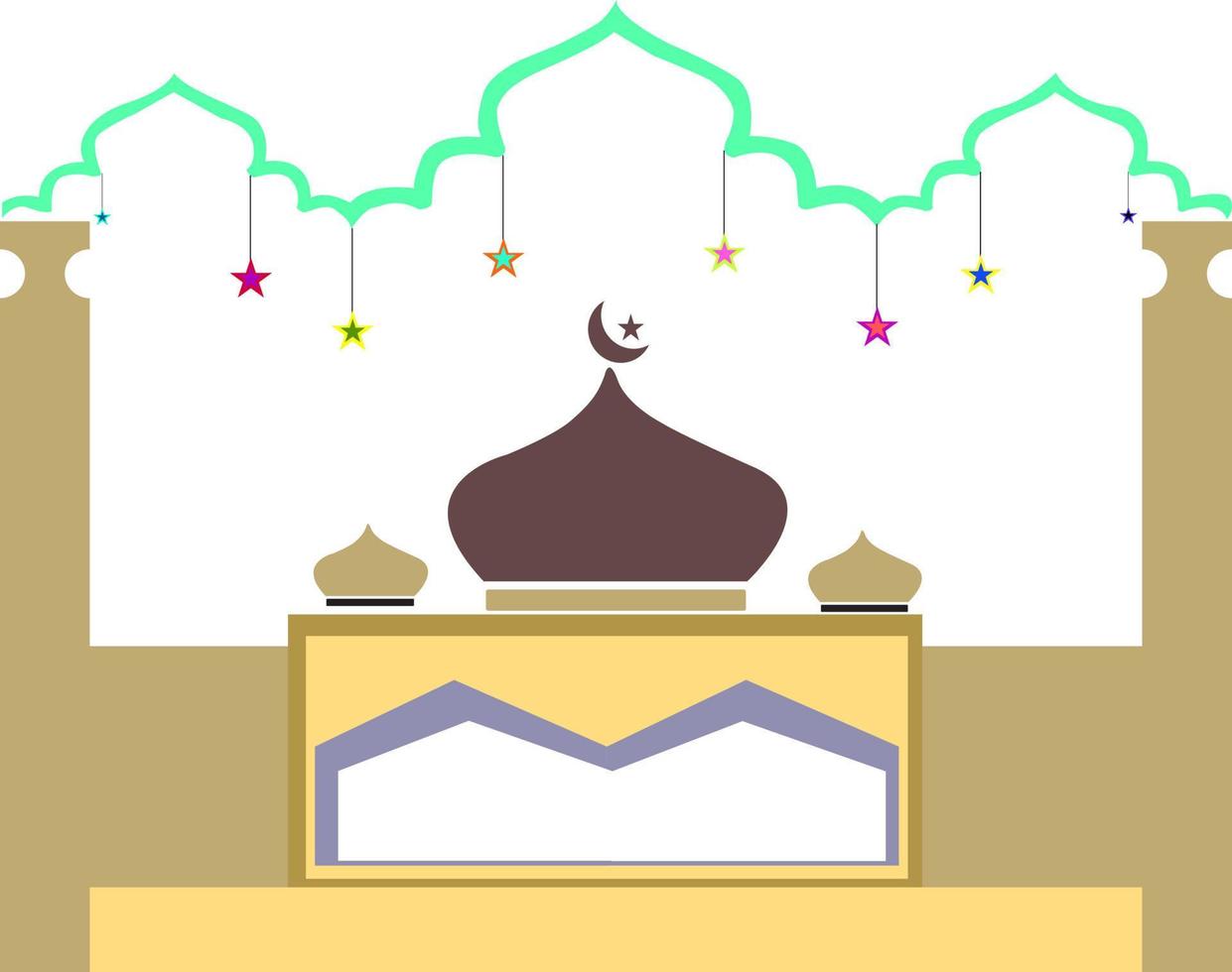 Eid al adha with mosque theme with star background vector