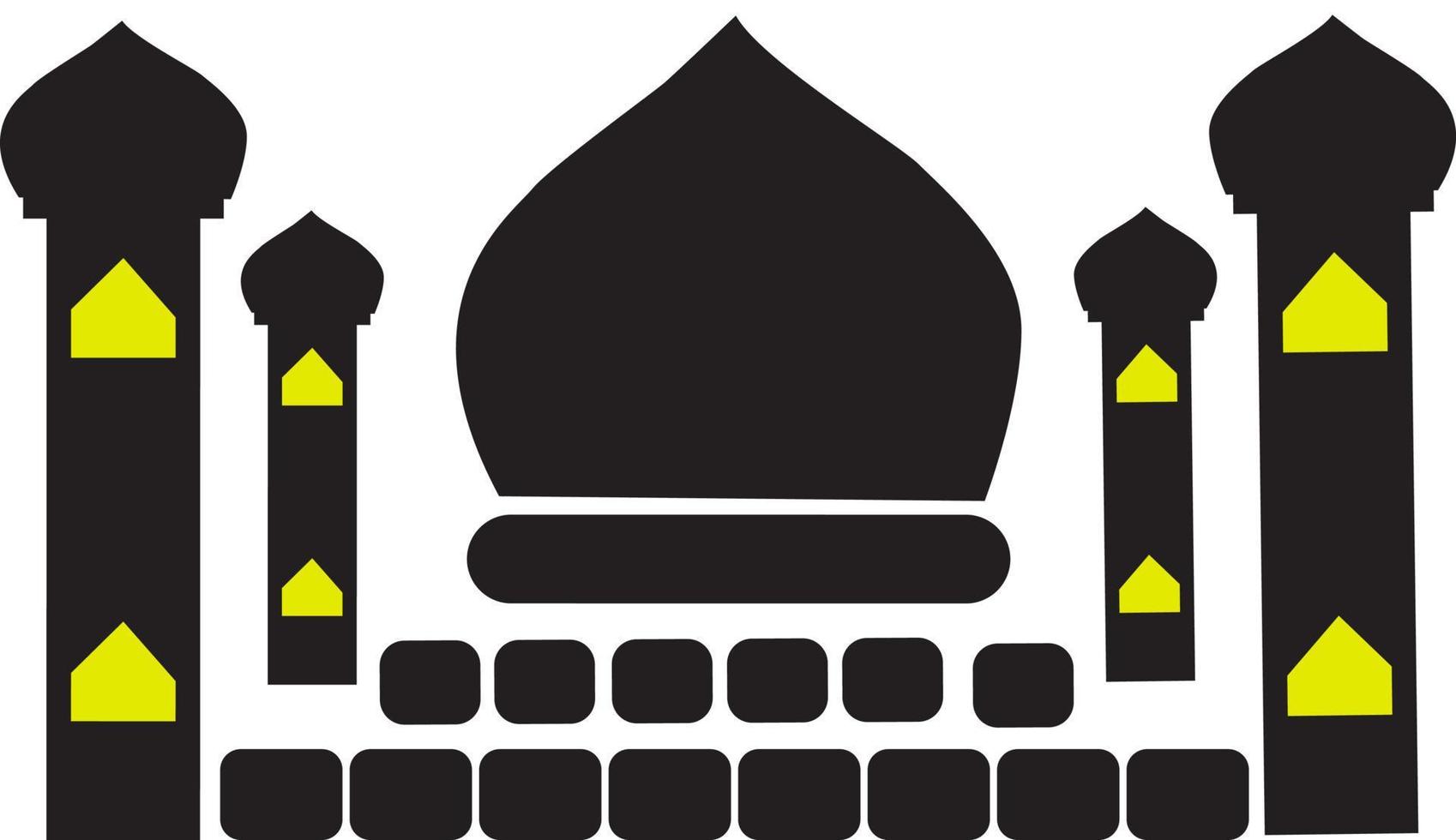 Classic black mosque eid ul adha vector