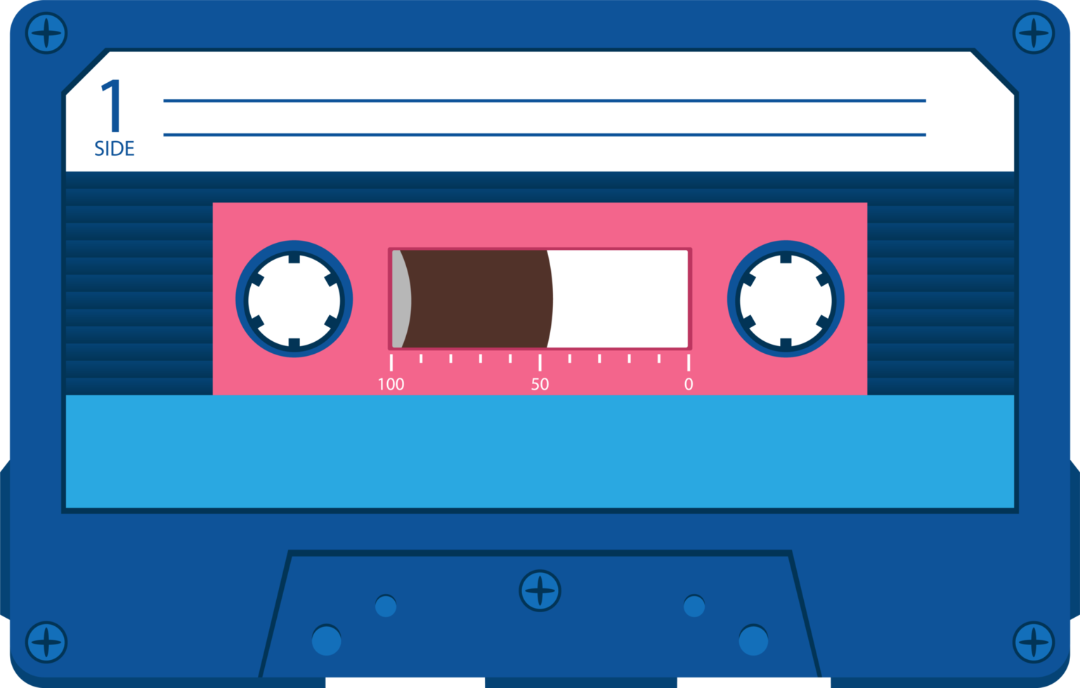 Audio cassette tape clipart design illustration png