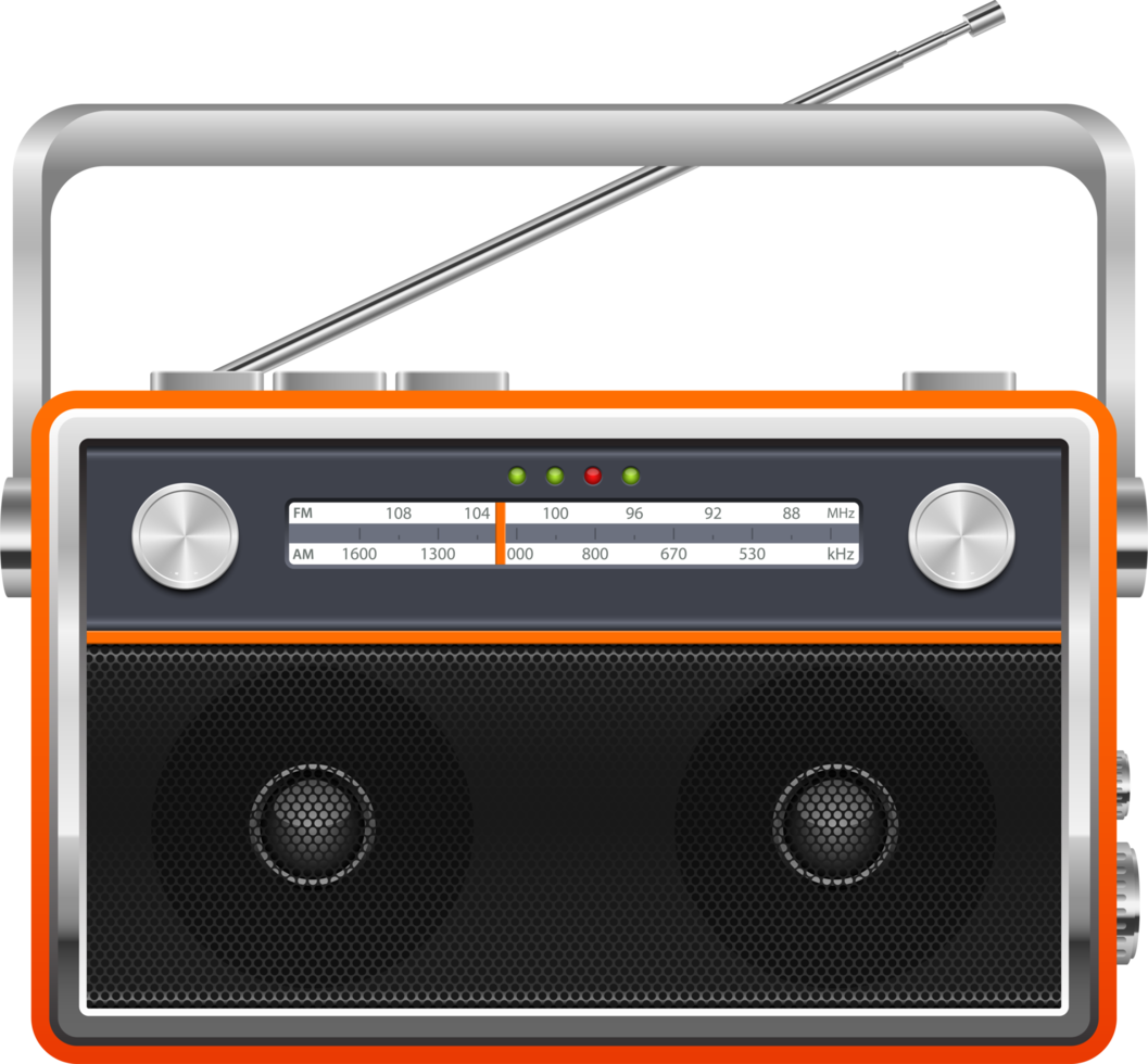 bärbar vintage radio clipart design illustration png