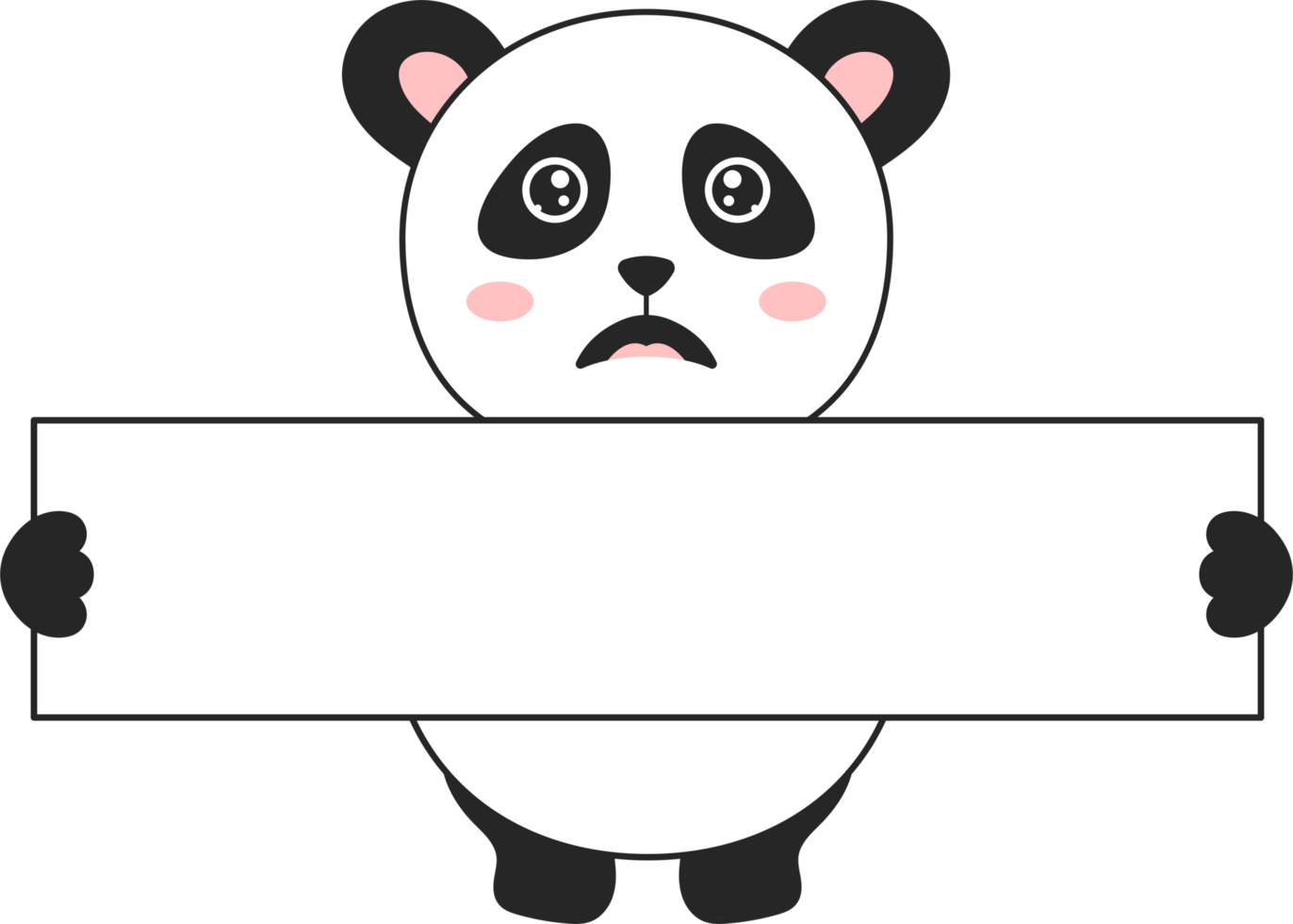 Panda bear clipart design illustration png