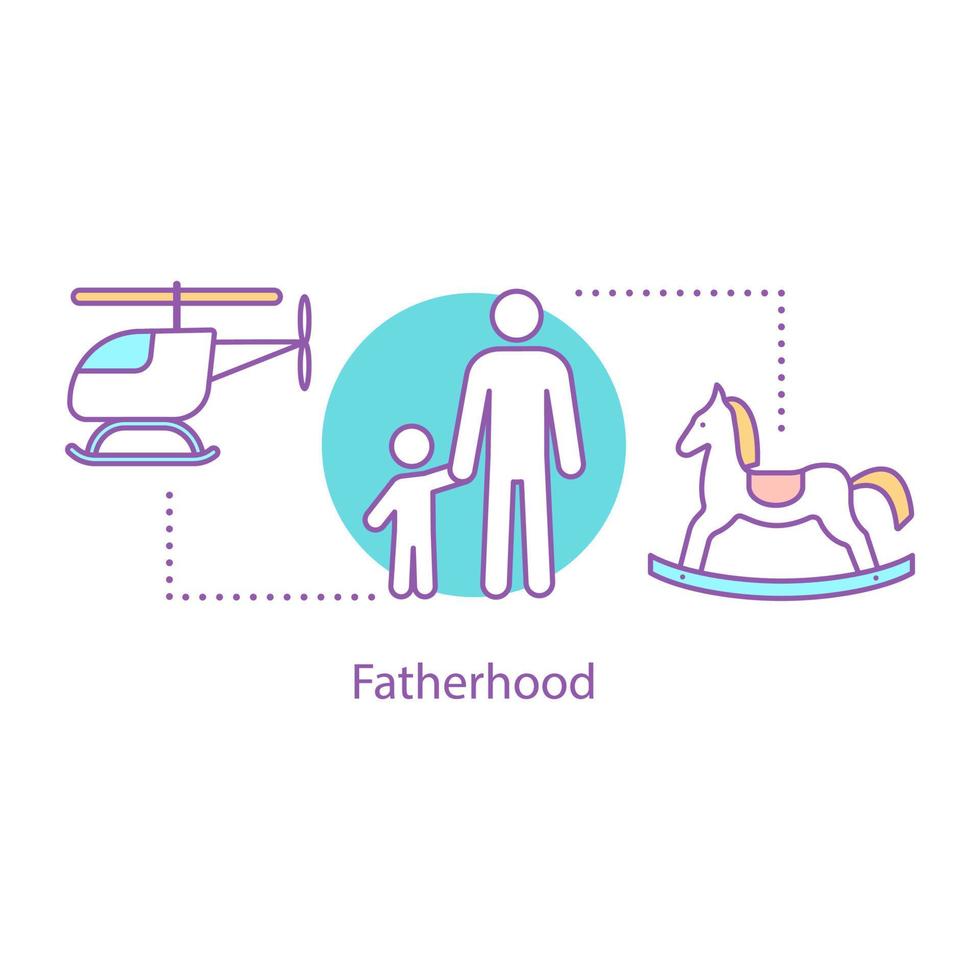 Fatherhood concept icon. Parenthood idea thin line illustration. Father with toddler son. Vector isolated outline drawing