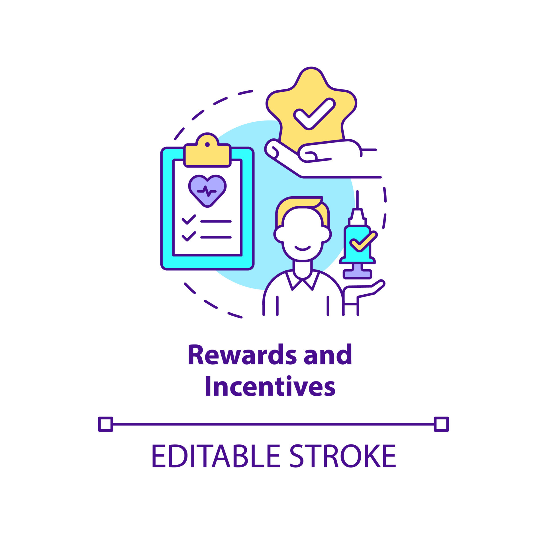 Rewards and incentives concept icon. Program for patients. Healthcare