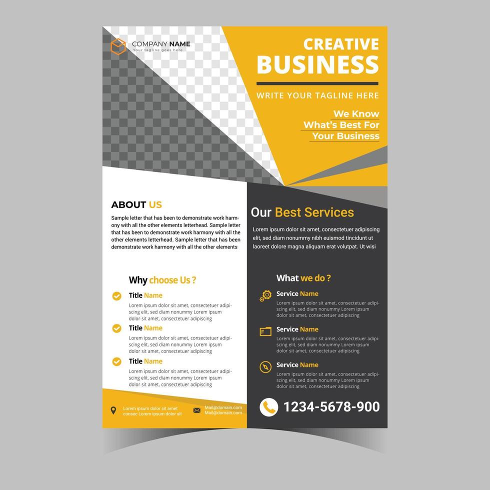 Business letterhead template corporate flyer design vector