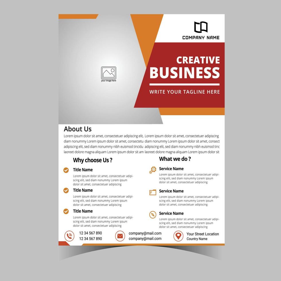 Business letterhead template corporate flyer design vector