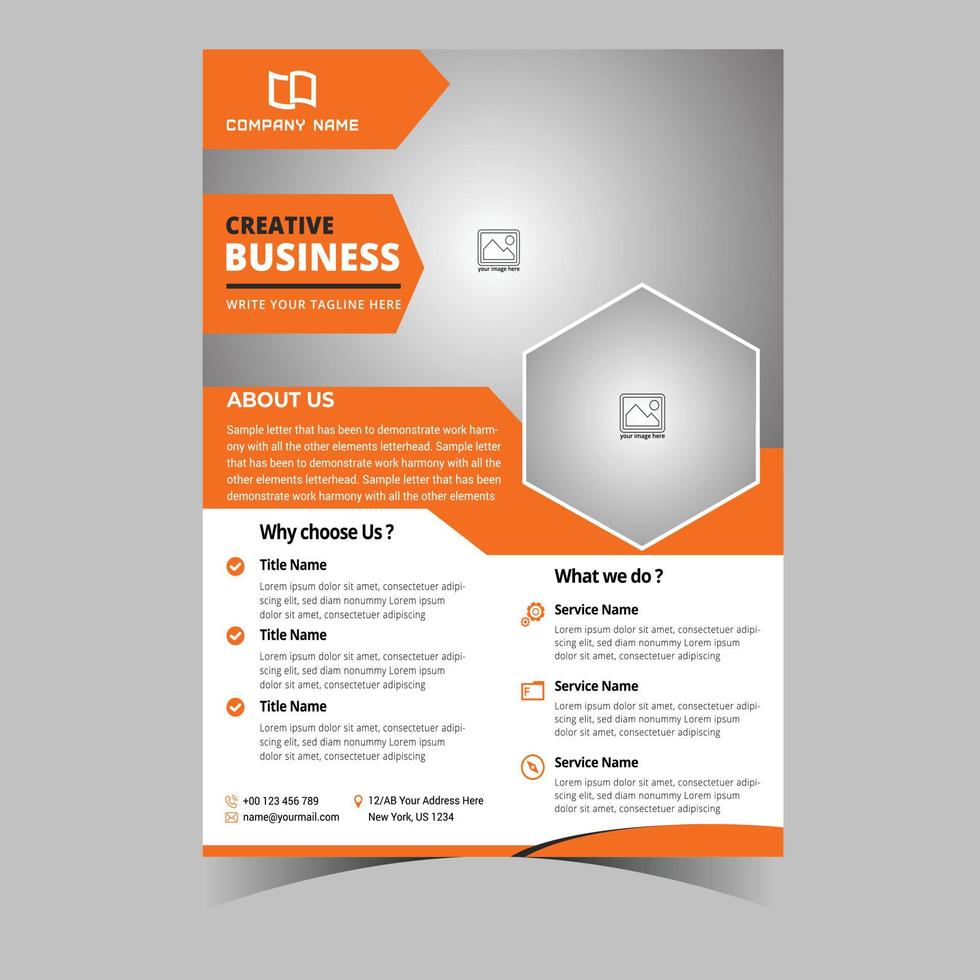 Business letterhead template corporate flyer design vector