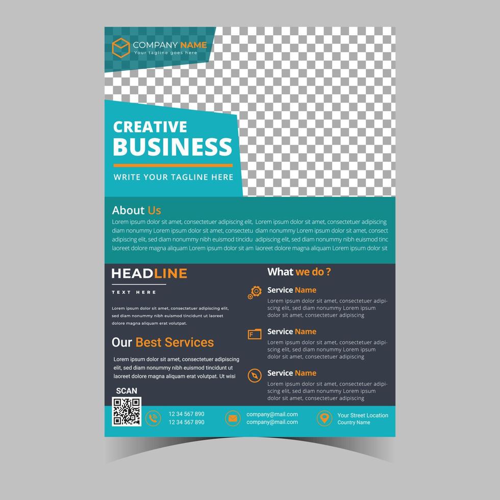 Business letterhead template corporate flyer design vector