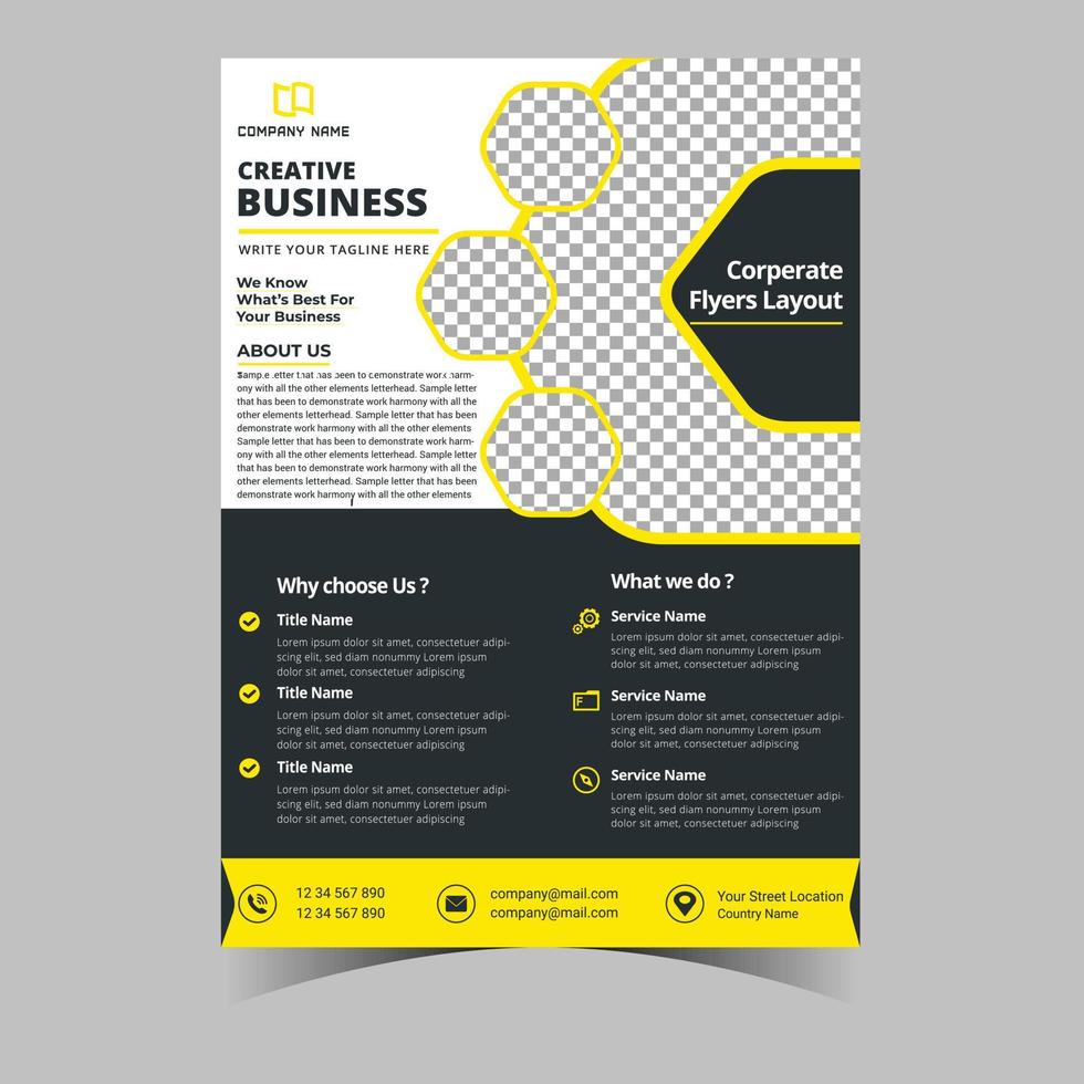 Business letterhead template corporate flyer design vector