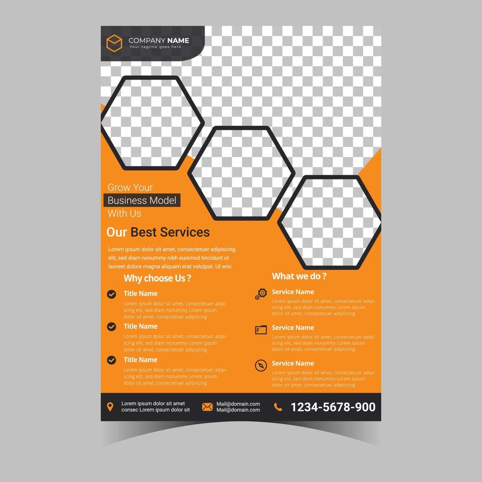 Business letterhead template corporate flyer design vector
