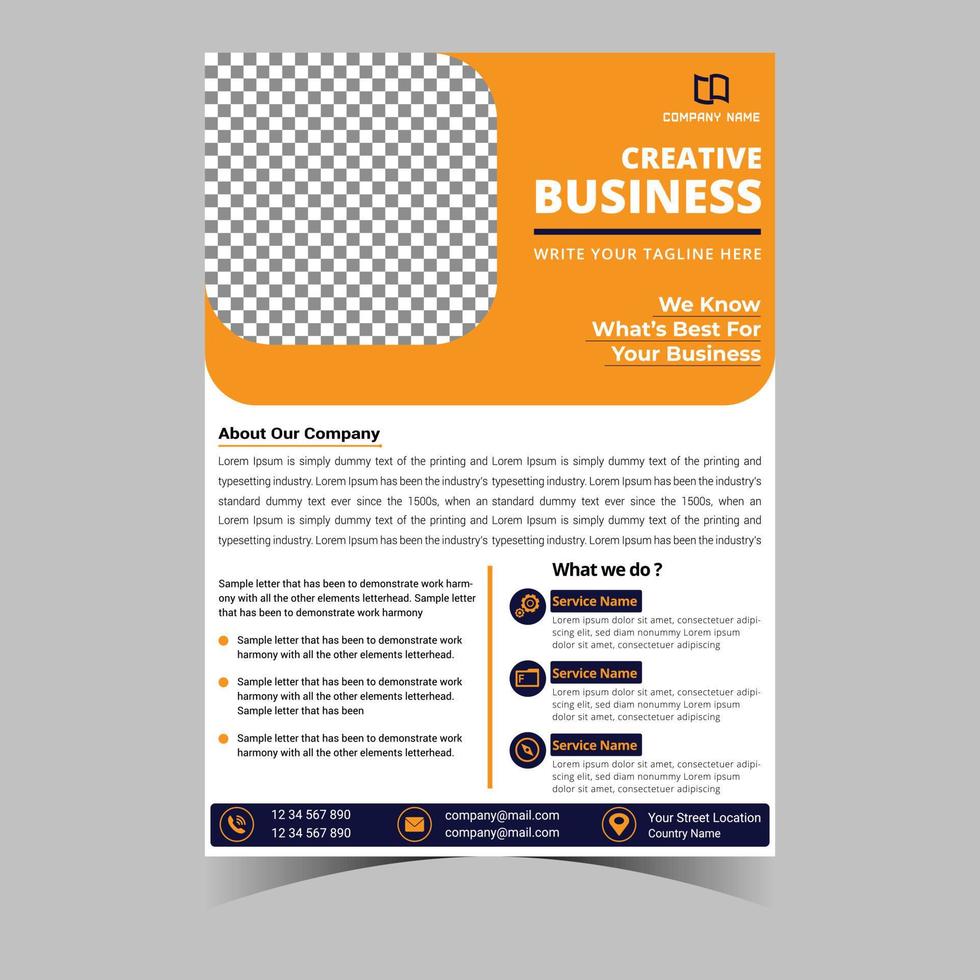 Business letterhead template corporate flyer design vector