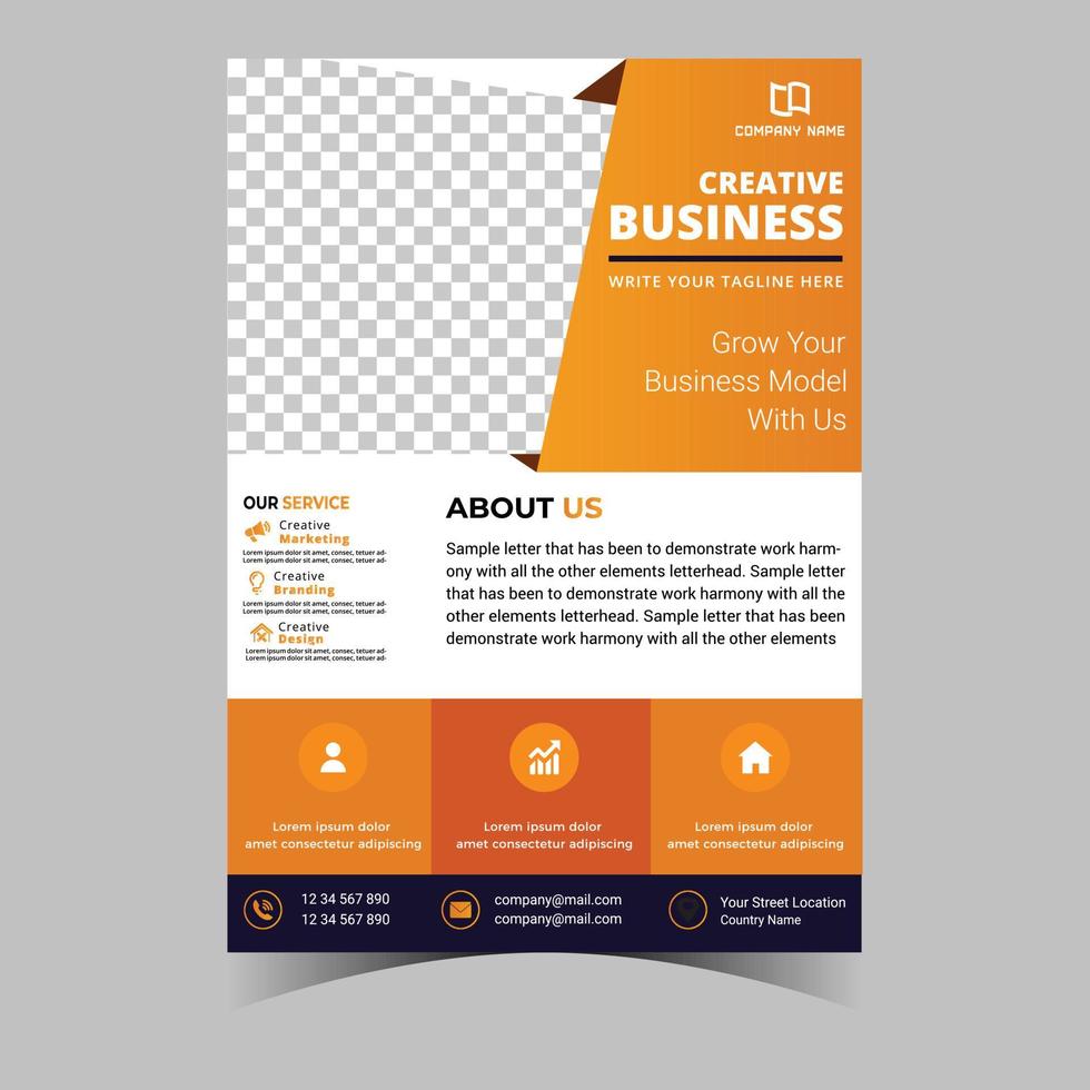 Business letterhead template corporate flyer design vector