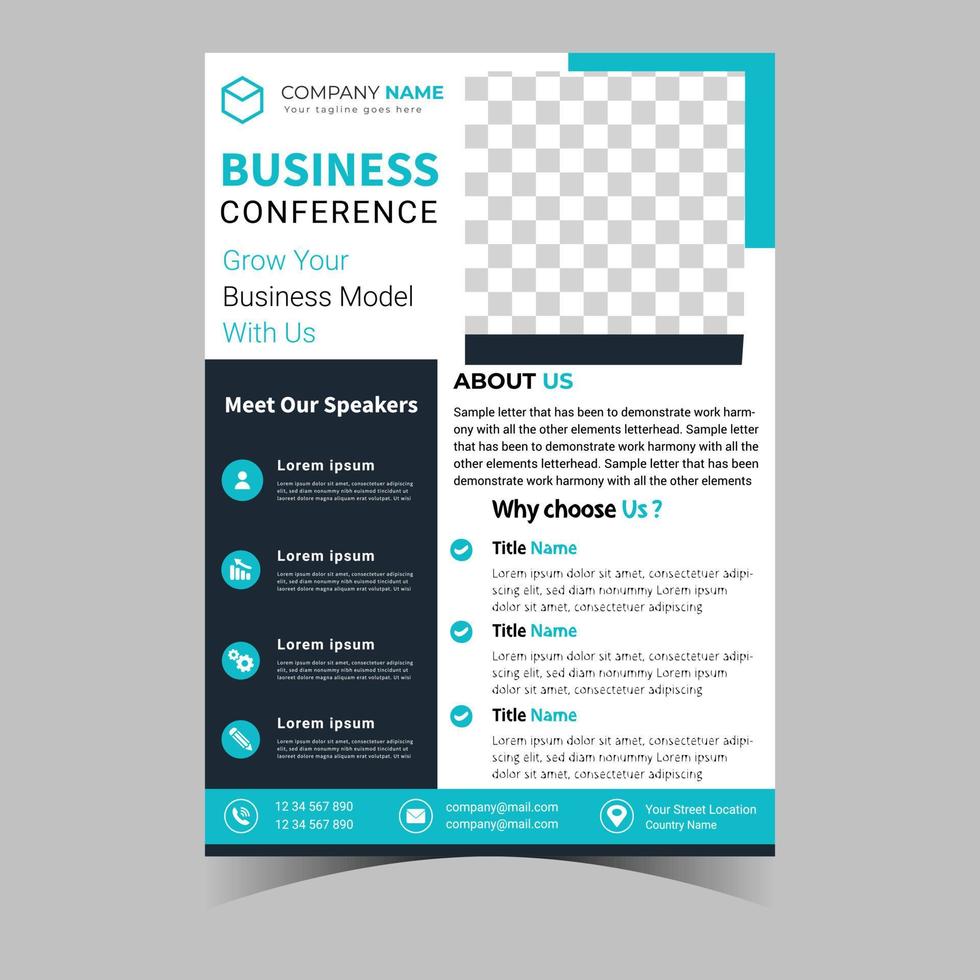 Business letterhead template corporate flyer design vector